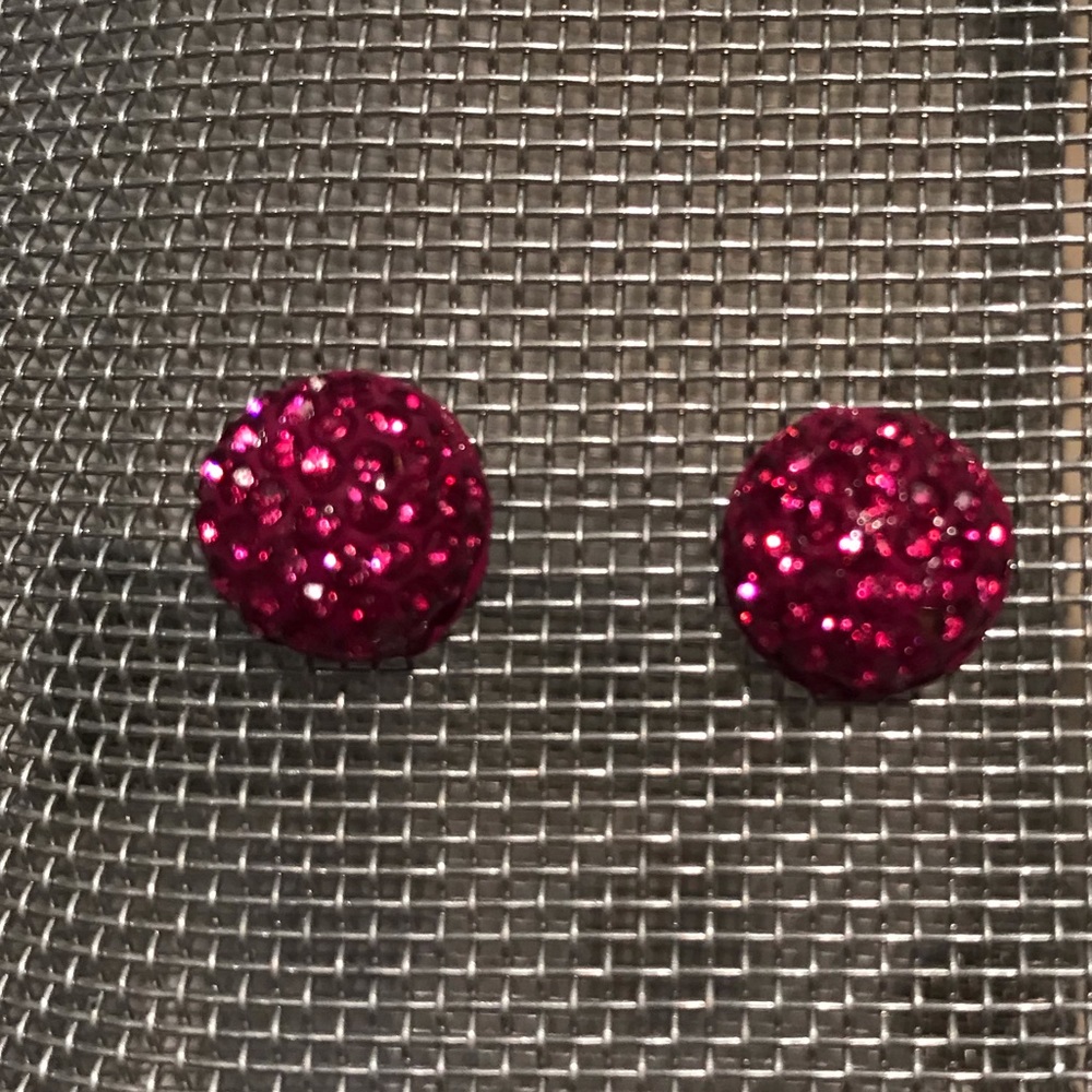 Pink jeweled studs